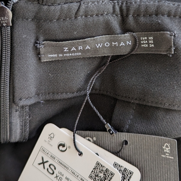 NWT Zara Black Pinafore Mini Dress w/Pompom Trim - Picture 8 of 14